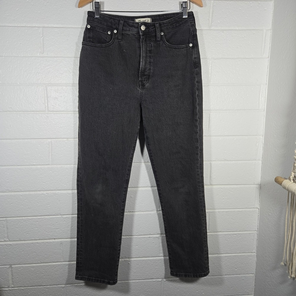 Madewell The Perfect Vintage Jean 27 Black High Rise Straight Leg Denim Classic